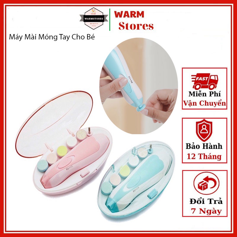 Máy mài dũa móng tay mini cho bé và gia đình Bộ máy mài móng tay chân 6 đầu thay an toàn sử dụng