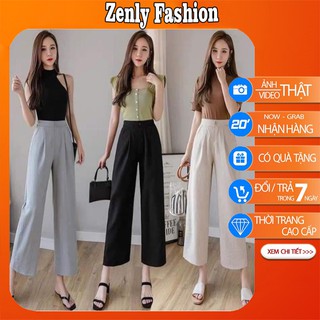 Quần đũi nữ ống rộng culottes dáng vừa - Quần đũi suông ống rộng thiết kế lưng chun mặc cực kỳ thoải mái