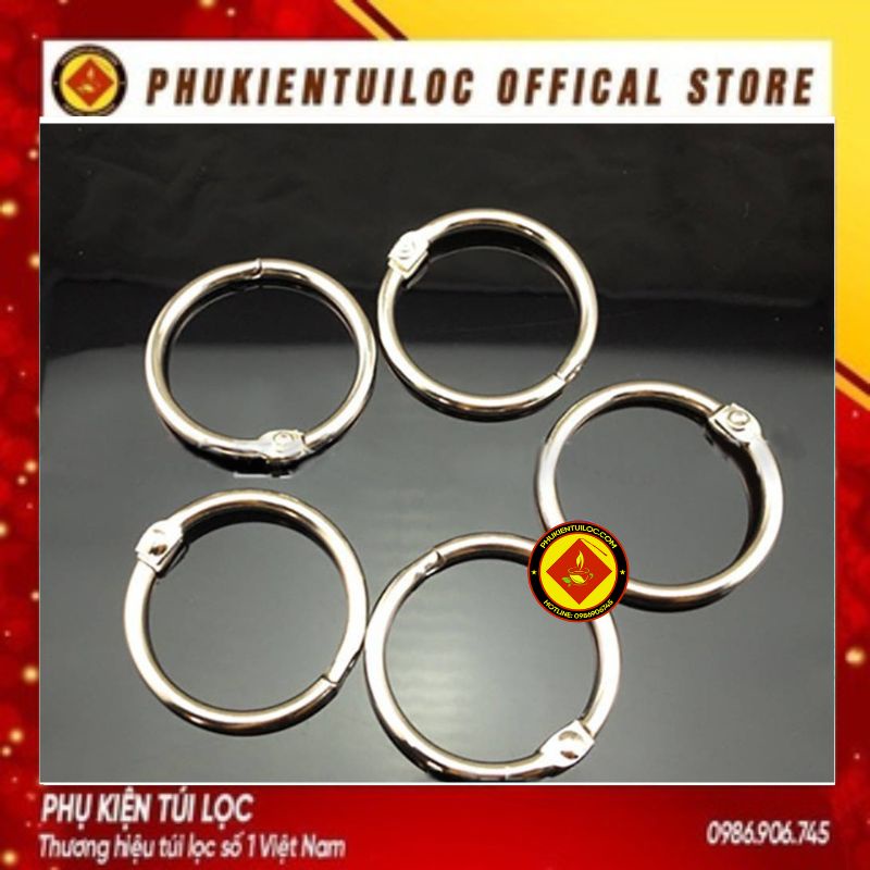 Khoen Tròn Inox Flashcard Đóng Gáy Sách, Album, Nhật Kí - Khoen Móc Vòng Còng Đóng Sổ, Sổ Tay (Đủ Size)- Phukientuiloc