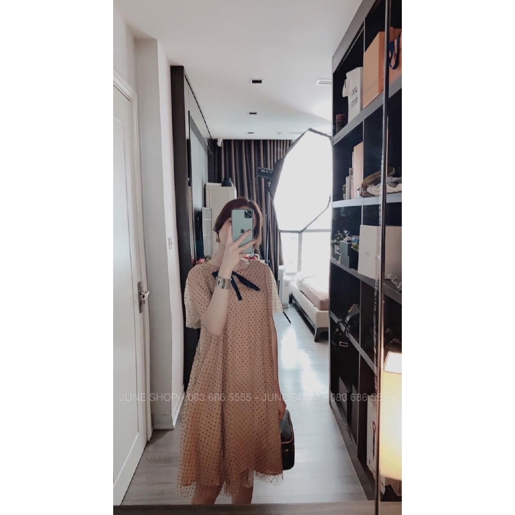 Váy bi nhỏ nơ ngực dáng xuông | BigBuy360 - bigbuy360.vn