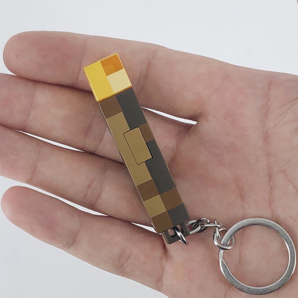Móc Khóa Đèn Pin LED Phong Cách Game Minecraft