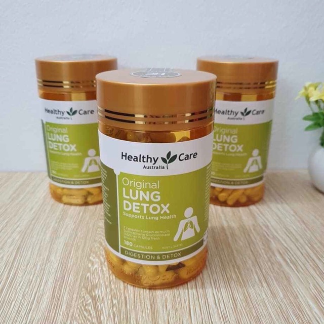 Viên uống hỗ trợ thải độc phổi Lung Detox của Healthy Care - 180 viên (Mẫu mới nhất 2020)