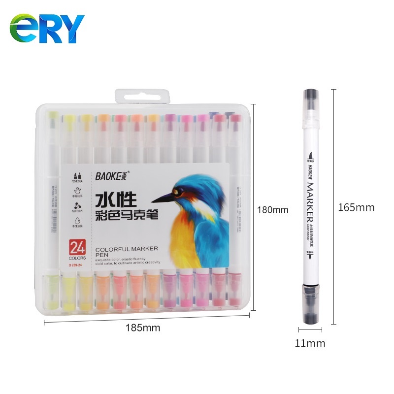 [Ship hỏa tốc] Brush Marker - Hộp bút lông màu hai đầu Baoke D289 - ByLy Store