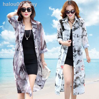 ❡❅Áo Choàng cardigan chiffon Mỏng Dáng Dài Chống Nắng Thời Trang Đi Biển Cho Nữ