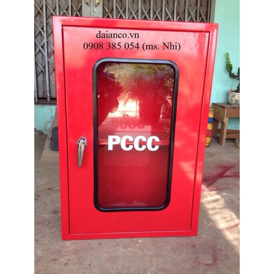 Tủ đựng thiết bị PCCC 400x600x220mm, không chân, treo trường- Hình thật, có sẵn