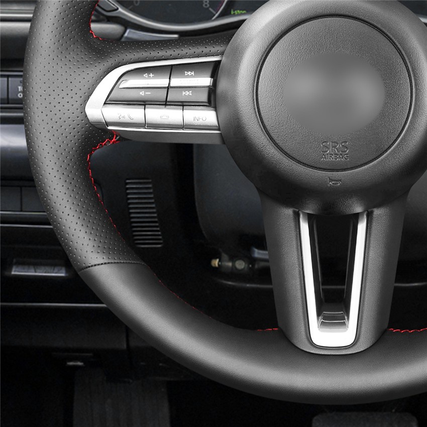 Bọc vô lăng khâu tay Mazda 3 đời 2021->2022 & Mazda CX30 bằng da Nappa, khách hàng tự khâu tại nhà rất đơn giản