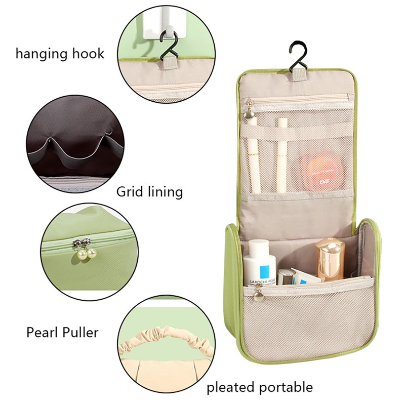 Túi đựng mỹ phẩm đồ du lịch đa năng có móc treo