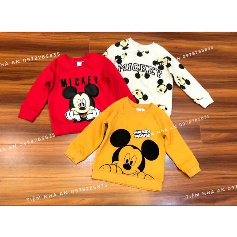 áo nỉ cho bé trai , áo thu đông dài tay , áo nỉ bé gái , hàng hm xuất dư mẫu mickey bé nào cũng mê - tiệm nhà an