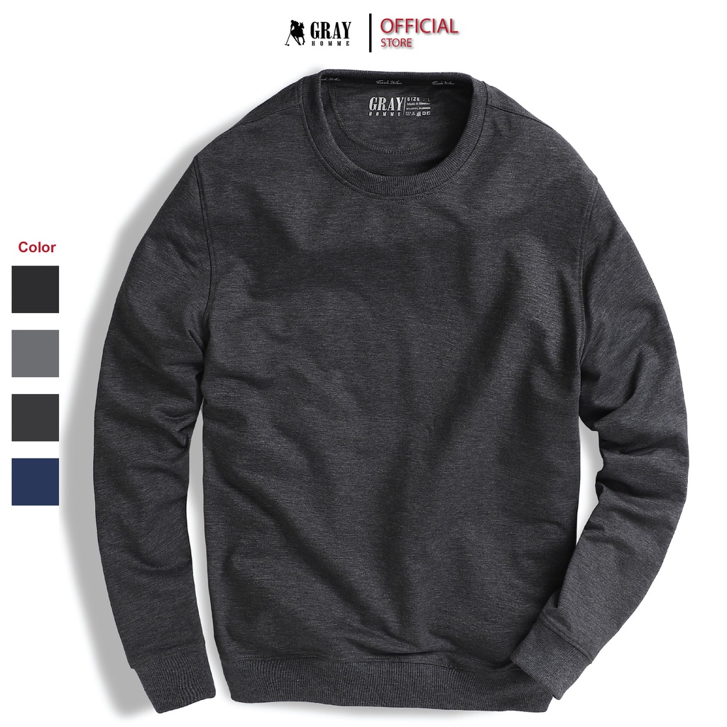 Bộ quần áo nỉ nam GRAYHOMME dài tay cổ tròn, co giãn, bền màu, không bai giãn nhiều màu - ANT21002 | BigBuy360 - bigbuy360.vn