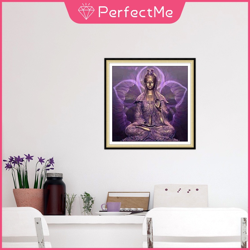 Bộ Tranh Đính Đá 5D Tự Làm 30×30cm Hình Phật Giáo Trang Trí Nhà Cửa