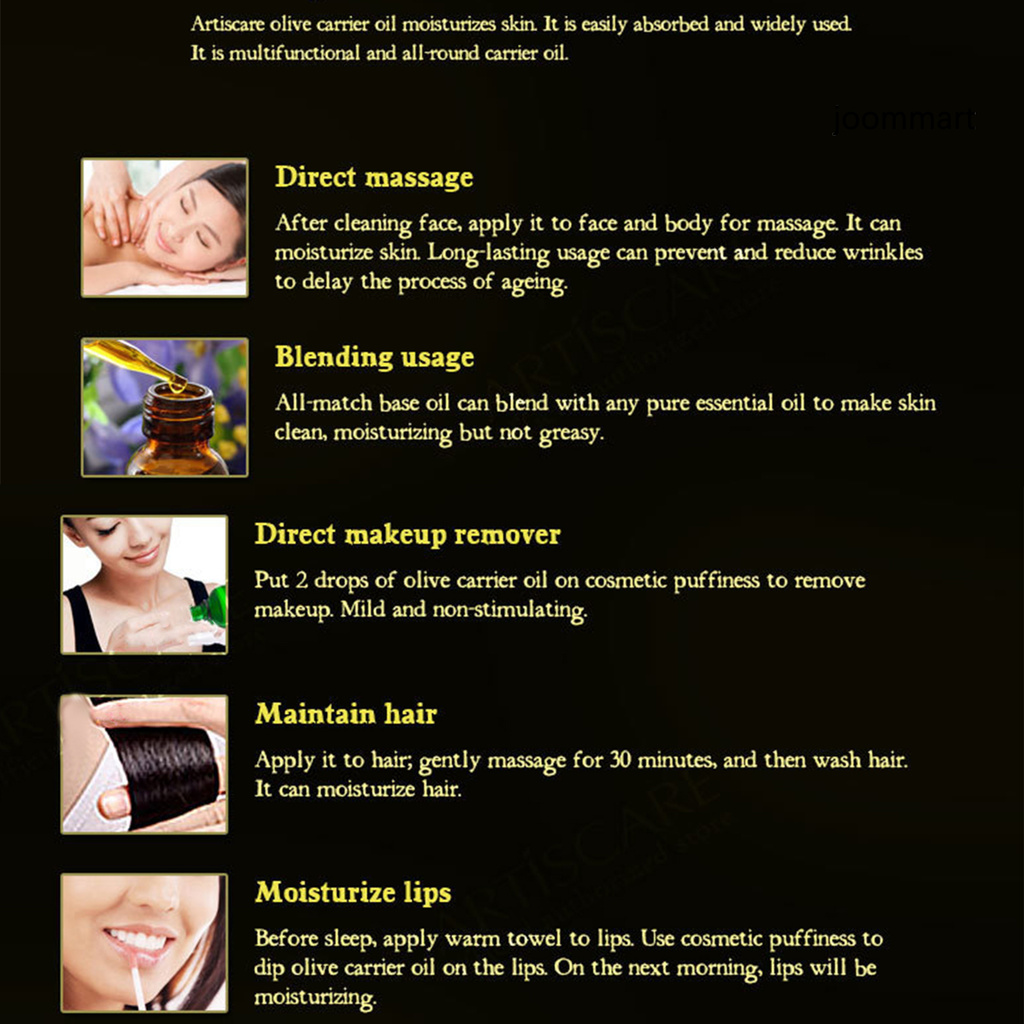 【JM】Natural Dry Skin Moisturizing Olive Base Essential Oil Stress Relief Massage