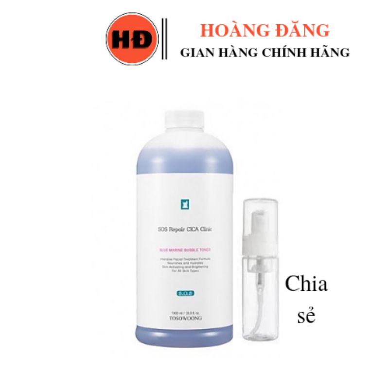 ( Chia sẻ ) Nước hoa hồng Tosowoong SOS Repair Cica Clinic Blue Marine Bubble Toner 1000ml