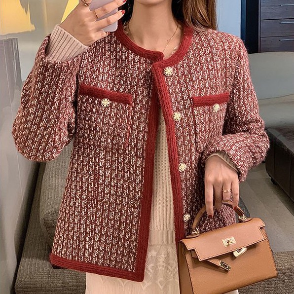 Áo khoác tweed nữ Mới Mùa Xuân Và Mùa Thu Phụ Nữ Phương Tây Nhỏ Ngắn