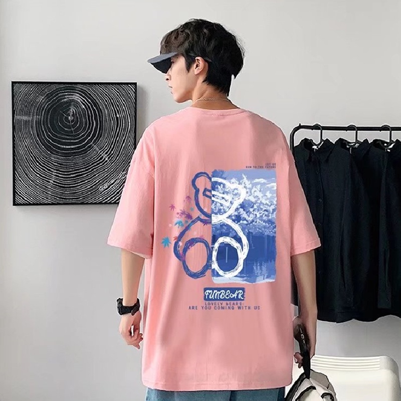 Áo Thun Dáng Rộng In Chữ Phong Cách Hàn Quốc Thời Trang Mùa Hè Cho Nam Và Nữ [M-8XL]