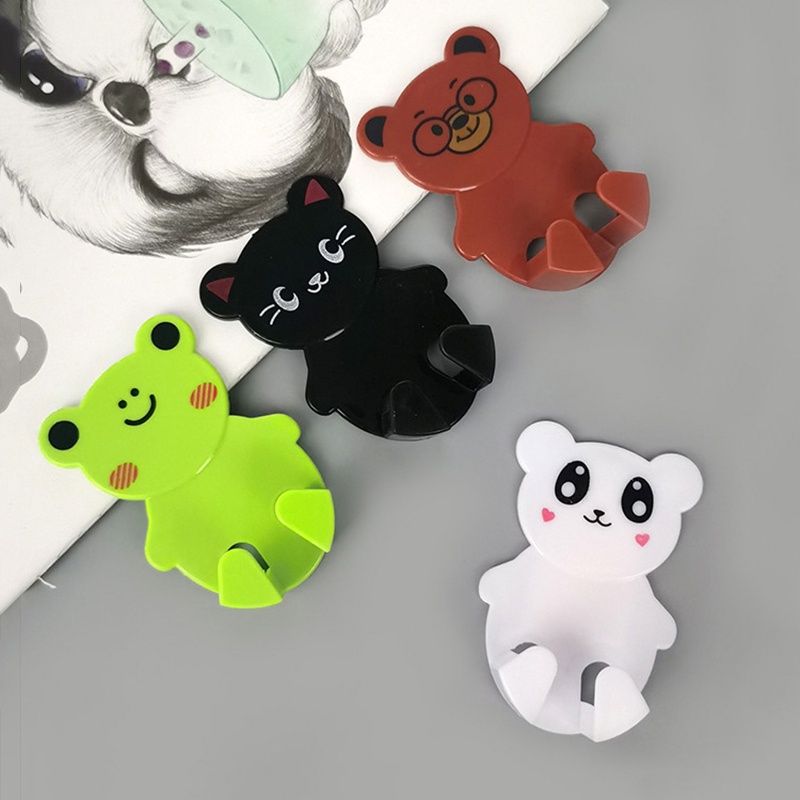 1 Móc Treo Phích Cắm Điện Dán Tường Bằng ABS Họa Tiết Hoạt Hình Động Vật Dễ Thương Chất Lượng Cao