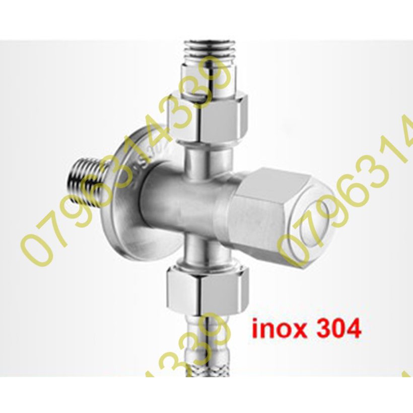 Van T cầu , t cầu. Giảm áp chia bồn cầu Inox SUS 304,Van T Chia Nước cho vòi xịt vệ sinh và bồn cầu inox. Van T cầu 304