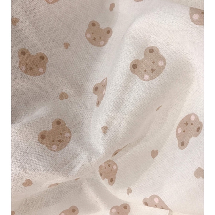 Khăn sữa Hàn Quốc họa tiết gấu đa năng cho bé set 10 chiếc BABY KOREA