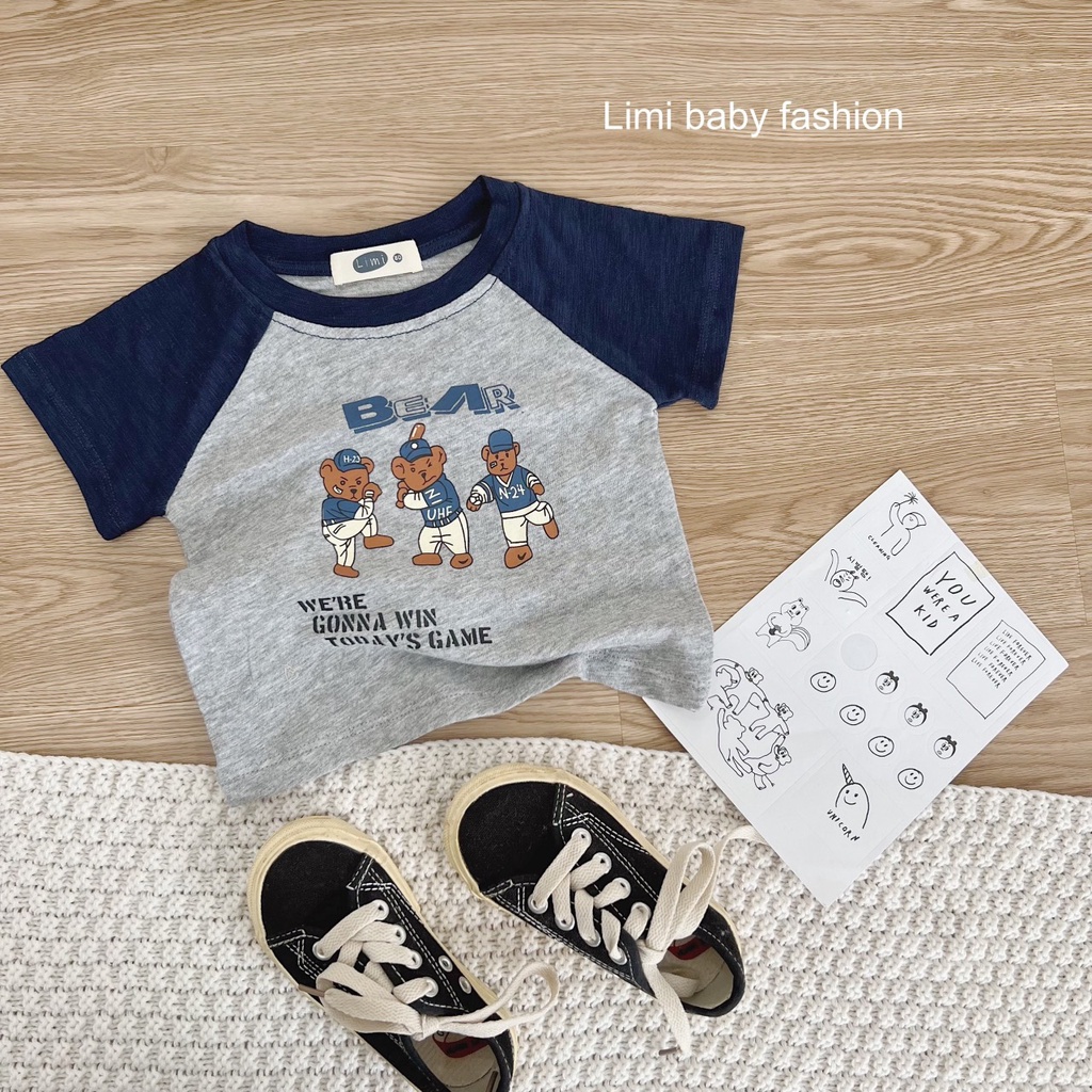 LIMI - Áo Thun Hoạt Hình Phối Màu Tay Cho Bé Trai
