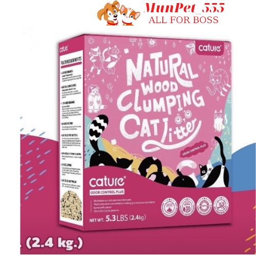 Cát vệ sinh cho mèo Natural Wood than hoạt tính tự nhiên gói 2,4kg