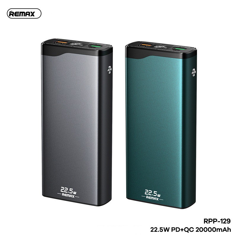 Pin Sạc Dự Phòng Mini Remax RPP-129 20000Mah (Sạc Nhanh QC3.0 18W, 22.5W, PD 18W) - BH 1 Năm - Hưng Long PC