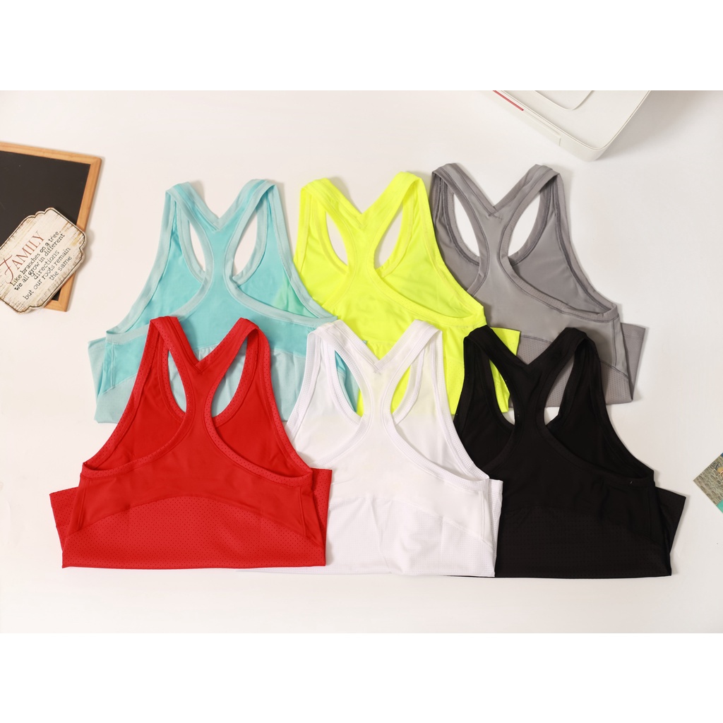 Áo Ba Lỗ Nữ Phối Mè Lưng Tập Gym Yoga Thấm Hút Mồ Hôi CH028