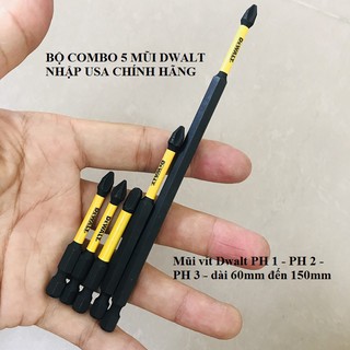 Bộ 5 Mũi Vít DeWalt Có Từ Ph2 Hàng Nhật Bãi Loại Tốt