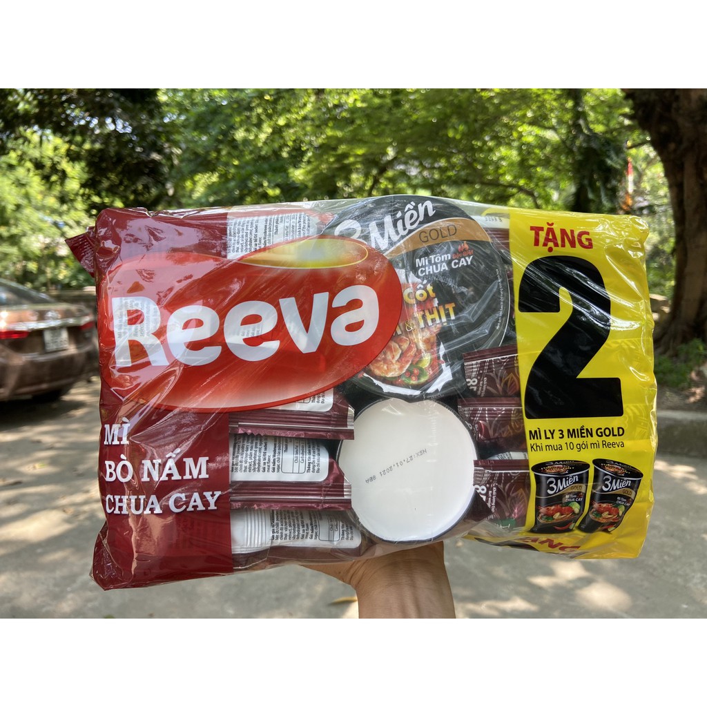 THÙNG 30 GÓI MÌ LẨU NẤM CHUA CAY REEVA 85G tặng 6 ly ba miền | BigBuy360 - bigbuy360.vn