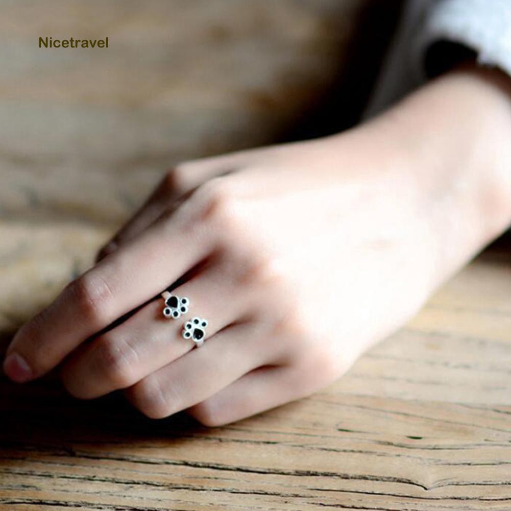 ♠Nhẫn Hở MặT HìNh DấU Chân CúN Dễ Thương ThờI Trang Cho Nữ