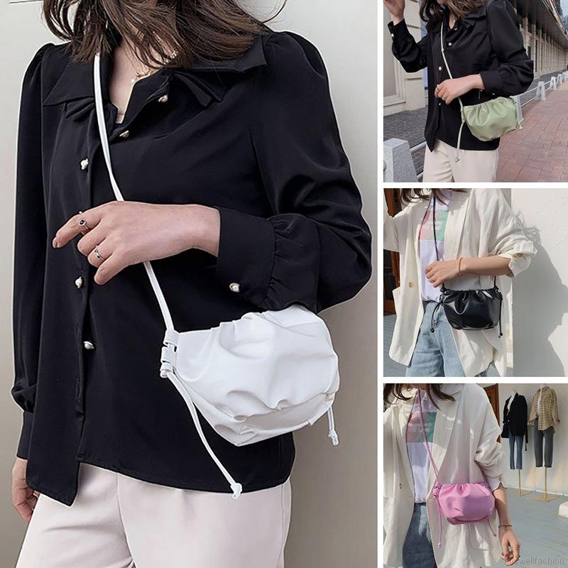 [Baywellfashion]Túi đeo chéo mềm mại phong cách Hàn Quốc đơn giản hợp thời trang