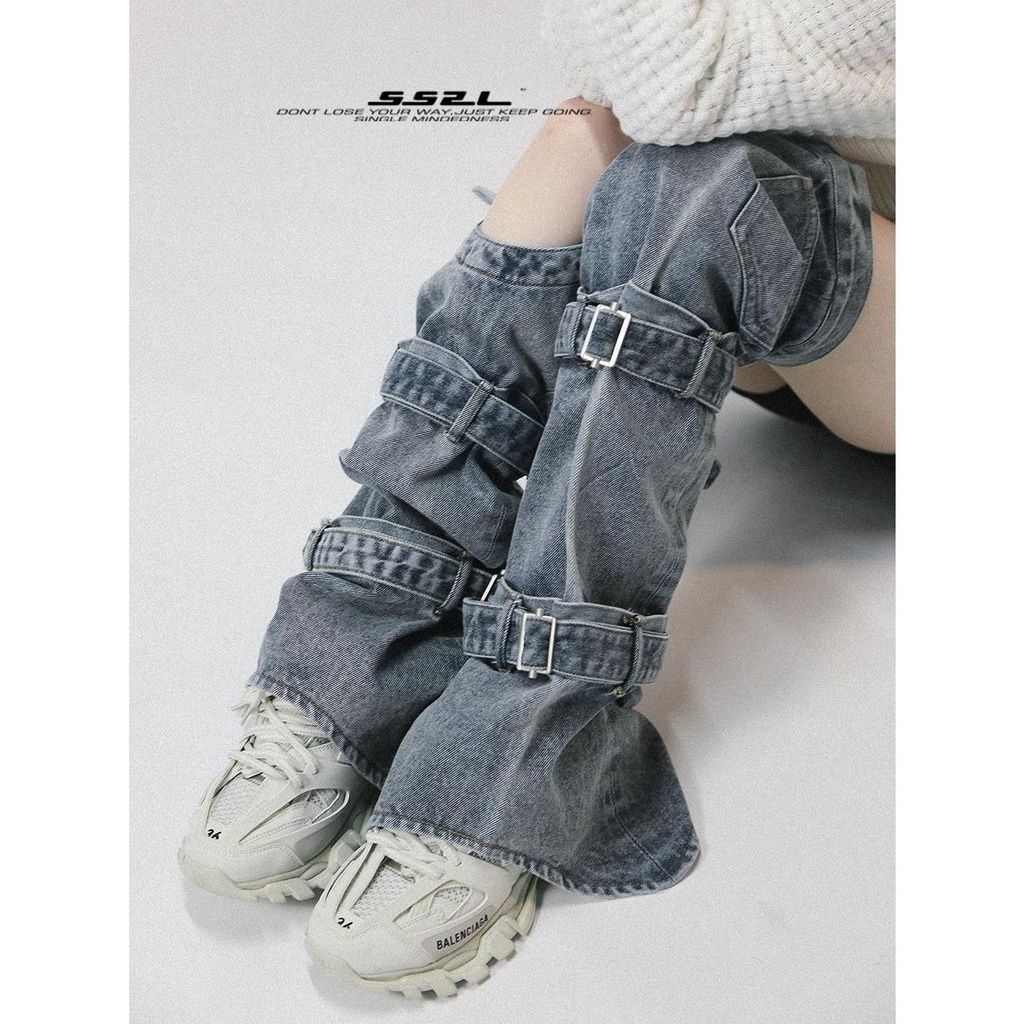 Phong cách mới!F &amp; X Quần Jeans Denim May Cột Dây Cá Tính Hợp Thời Trang Mùa Hè Châu Á Cá Tính Cho Nữ