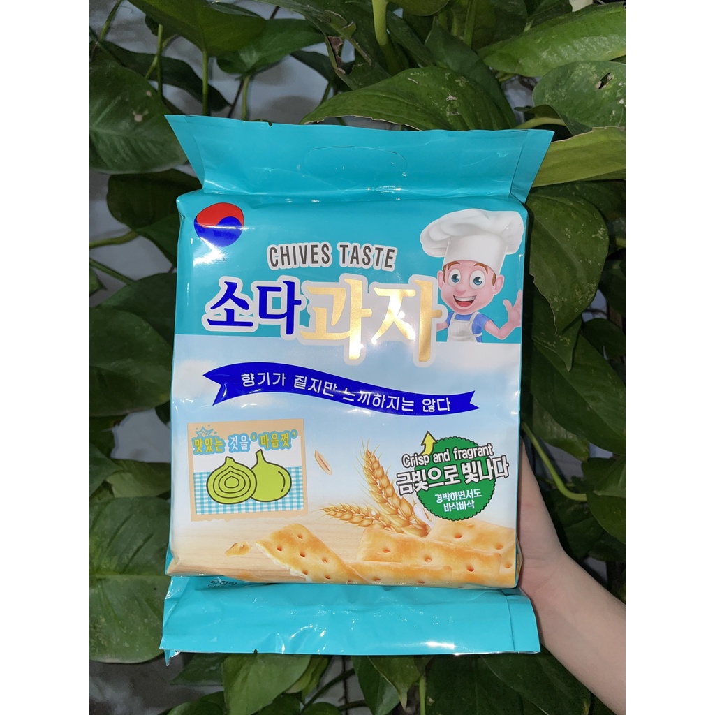 Bánh Quy Lạt Ăn Kiêng JK Hàn Quốc Vị Hành Chives Taste (Gói 420g-xanh)