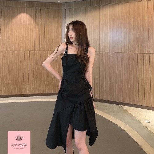 Váy Đen 2 Dây Lệch Tà Hot Trend Edel Có Ảnh Cận Chất + Đánh Giá | BigBuy360 - bigbuy360.vn
