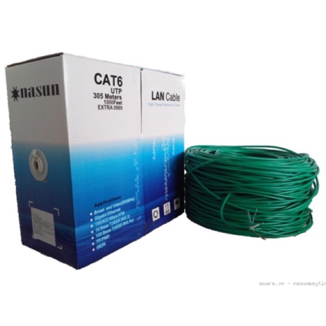 Dây mạng UTP Cat6 Nasun ECO 0939 (hàng chuẩn 305m)