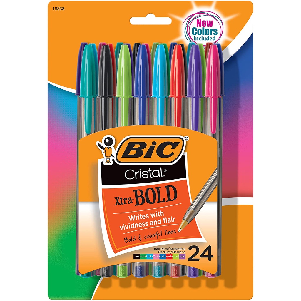 Bút bi BIC Cristal Xtra Bold Fashion Ballpoint Pen, Bold Point