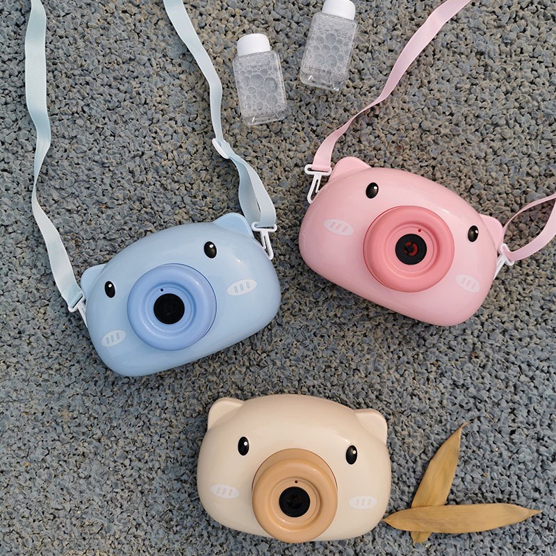 Máy ảnh thổi bong bóng hình heo dễ thương, an toàn cho sức khỏe của bé, đồ chơi cho bé nhựa abs loại 1