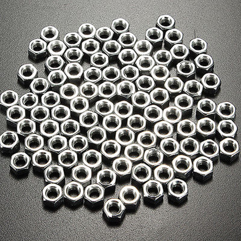 Set 100 Đai Ốc Lục Giác 2mm / 2.5mm / 3mm / 4mm / 5mm / 6mm Chuyên Dụng