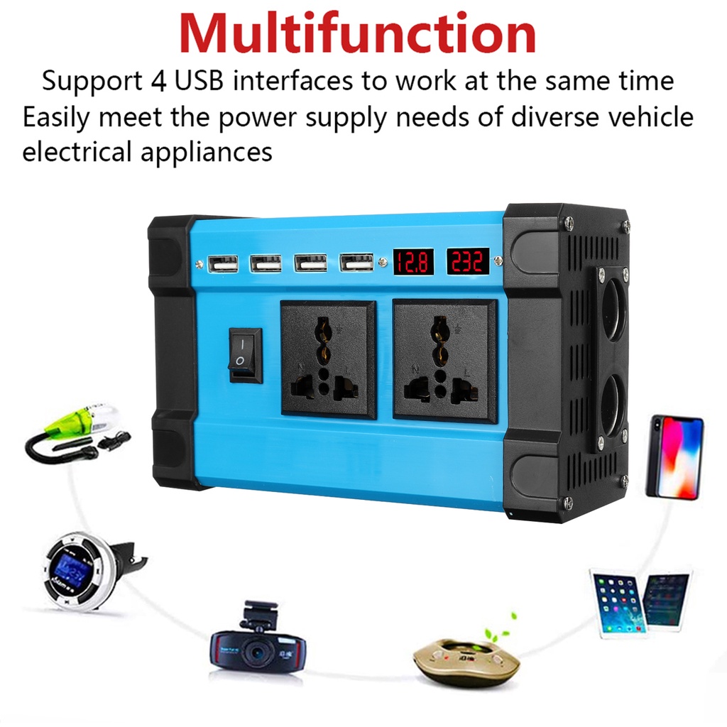Bộ Chuyển Đổi Năng Lượng Mặt Trời 4000w + Tấm Pin Năng Lượng Mặt Trời dc 12v Sang ac 110v / 220v Cho Xe Hơi