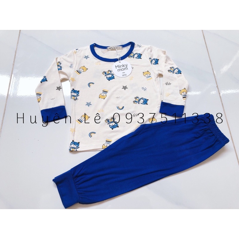 Bộ Dài Tay MINKY MOM THUN LẠNH in hình dễ thương cho bé -TH108