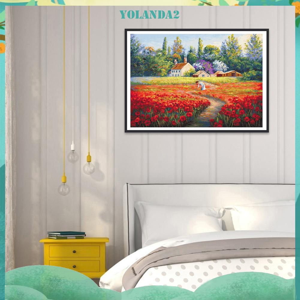 Tranh thêu chữ thập hình hoa tulip 11CT DIY