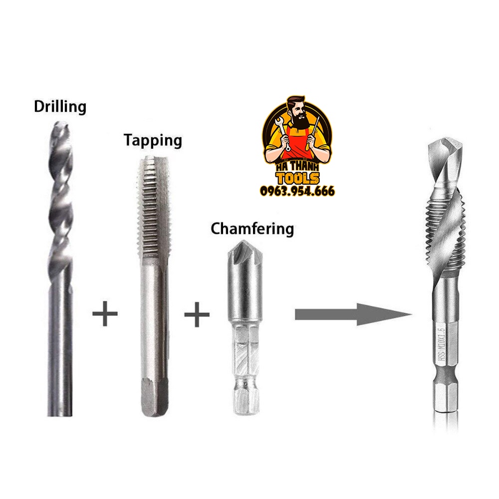 Mũi Taro Tạo Ren Thép Hss Đầy Đủ Các Loại M3-M10 - Phụ Kiện Máy Khoan