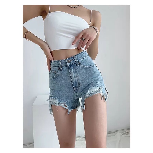 Quần Short Denim Xẻ Tà Thời Trang Mùa Hè Cho Bé Gái
