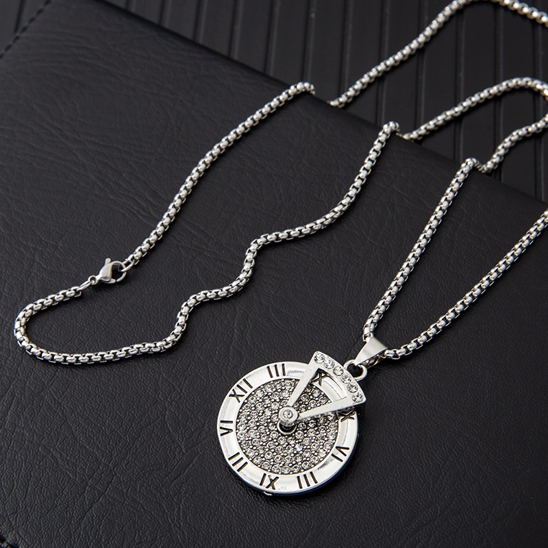 Vòng cổ nam dây chuyền nam nữ màu bạc unisex Loki Accessories Clock Chain Phụ kiện Titan không gỉ - Clock Chain
