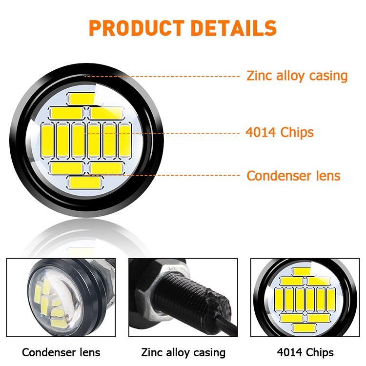 1 Chiếc 12V Đèn Led Mắt Đại Bàng 12SMD 23MM Đèn Led Xe Máy Phụ Kiện Xe Hơi