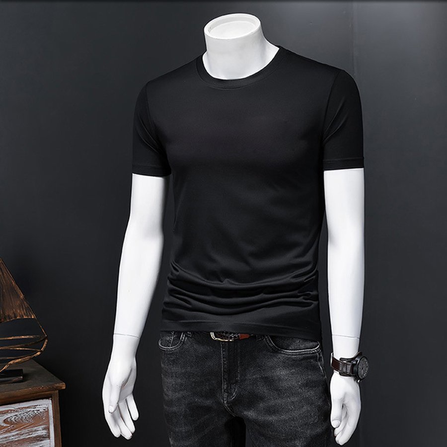 Áo Thun Nam Đen Trắng Thời Trang Xu Hướng Basic HALLA Áo Phông Nam Nữ Cổ Tròn Phong Cách