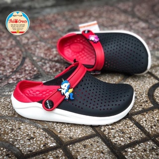 Dép sục bé trai, bé gái Cross Literide màu đen đỏ, tặng 10 sticker