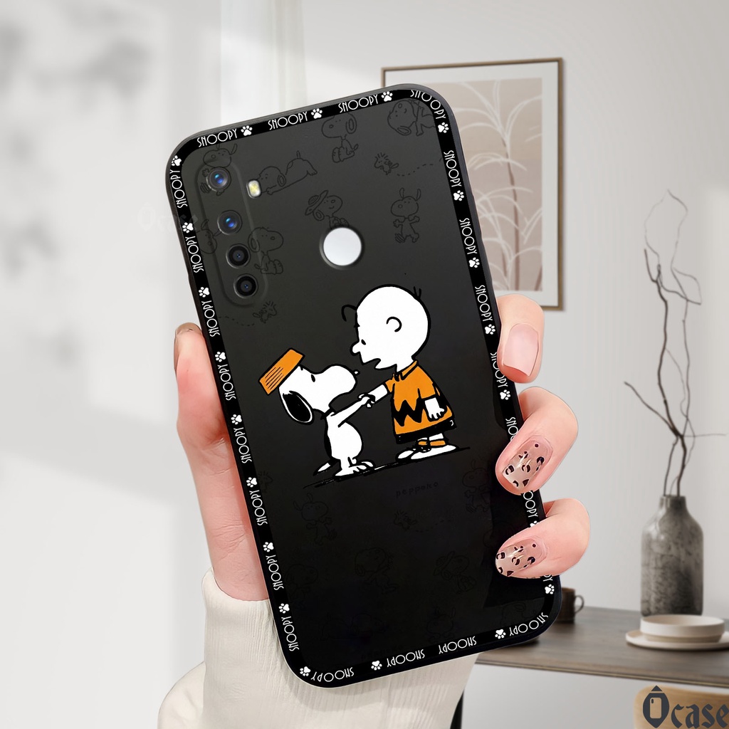 Ốp lưng Realme 5 / 5 Pro / Q / 5s / 5i in hình chú chó dễ thương cạnh viền vuông có bảo vệ camera