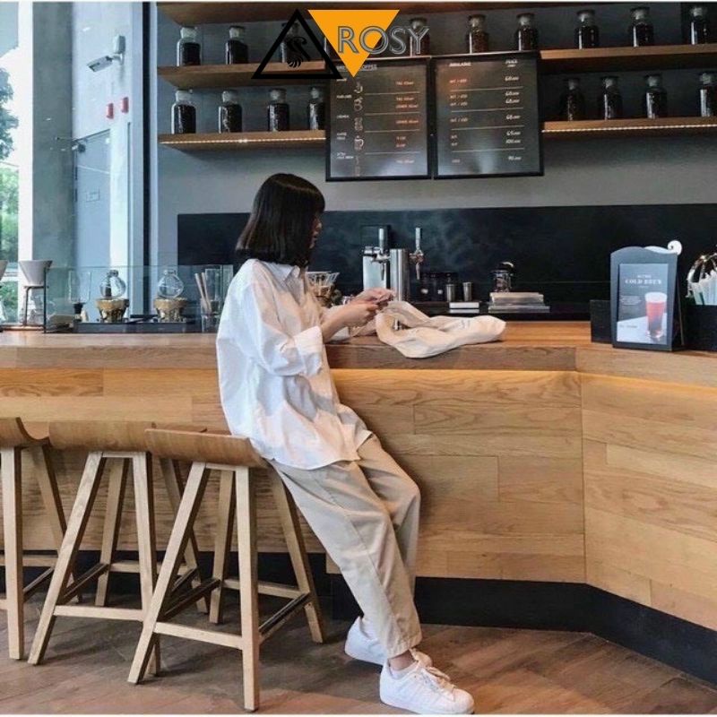Áo sơ mi tay dài phong cách lịch thiệp chất cao cấp cho nữ