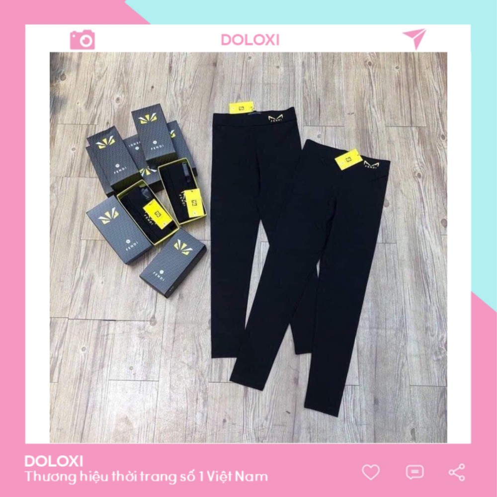 Quần legging nữ đẹp cạp cao gen bụng dáng thể thao F-e-n-d-i cao cấp Hàn Quốc Q607