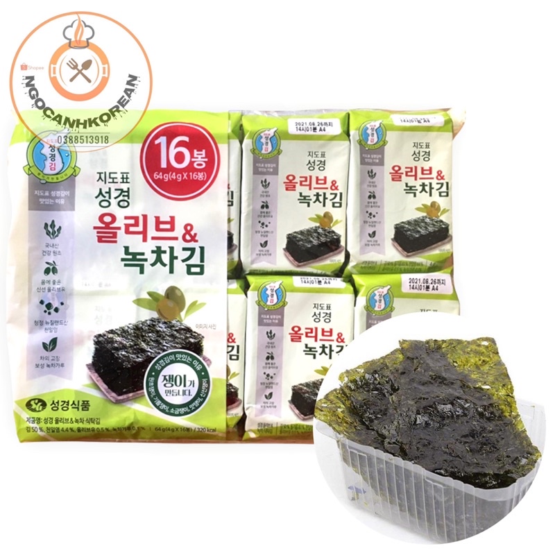 Bịch lá kim ăn liền Sung Gyung Hàn Quốc 16 gói*4gr