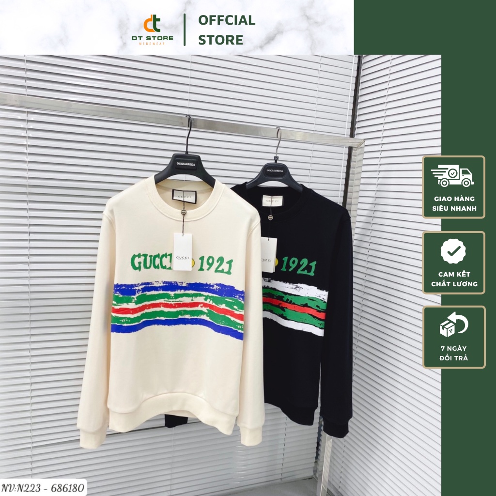 Áo NỈ Dài Tay Nam Gc Phối Họa Tiết Quét Sơn Cực Chất - Áo Nỉ Nam Nữ Gc Chất Nỉ Da Cá Cao Cấp DT STORE MENWEAR